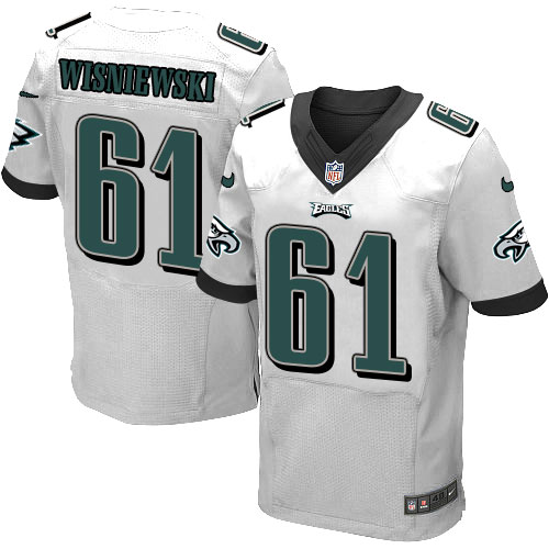 Men's Elite Stefen Wisniewski Nike Jersey White Road - #61 NFL Philadelphia Eagles
